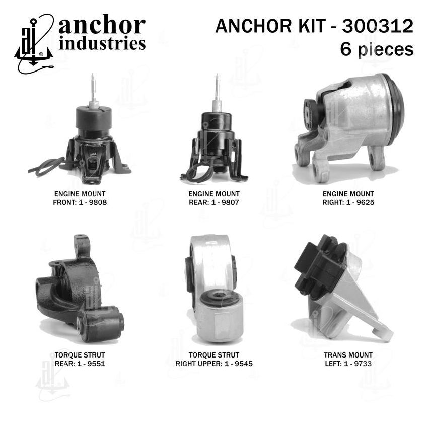 ANCHOR MOUNTS 300312 ENGINE MNT KIT