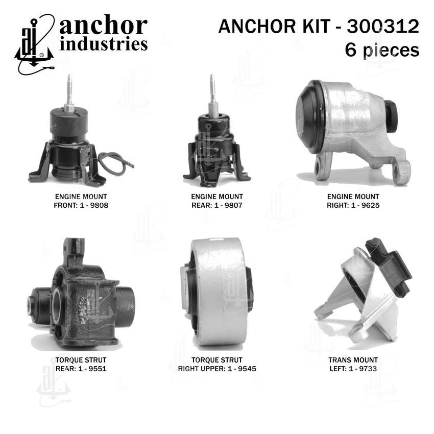 ANCHOR MOUNTS 300312 ENGINE MNT KIT
