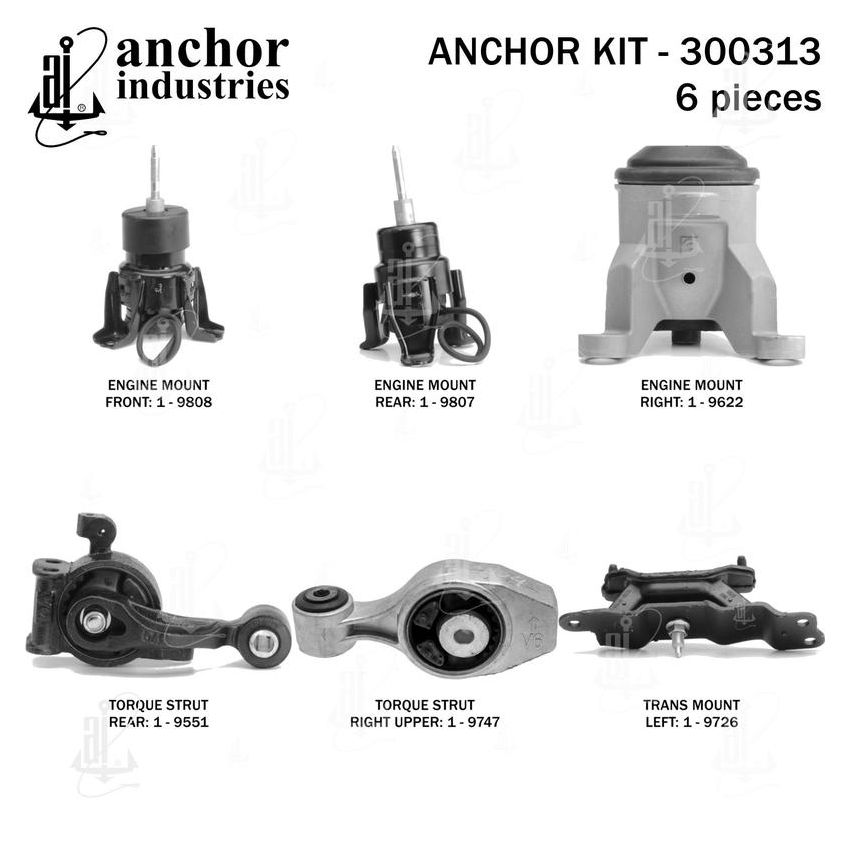 ANCHOR MOUNTS 300313 ENGINE MNT KIT