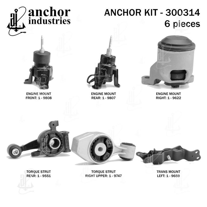 ANCHOR MOUNTS 300314 ENGINE MNT KIT