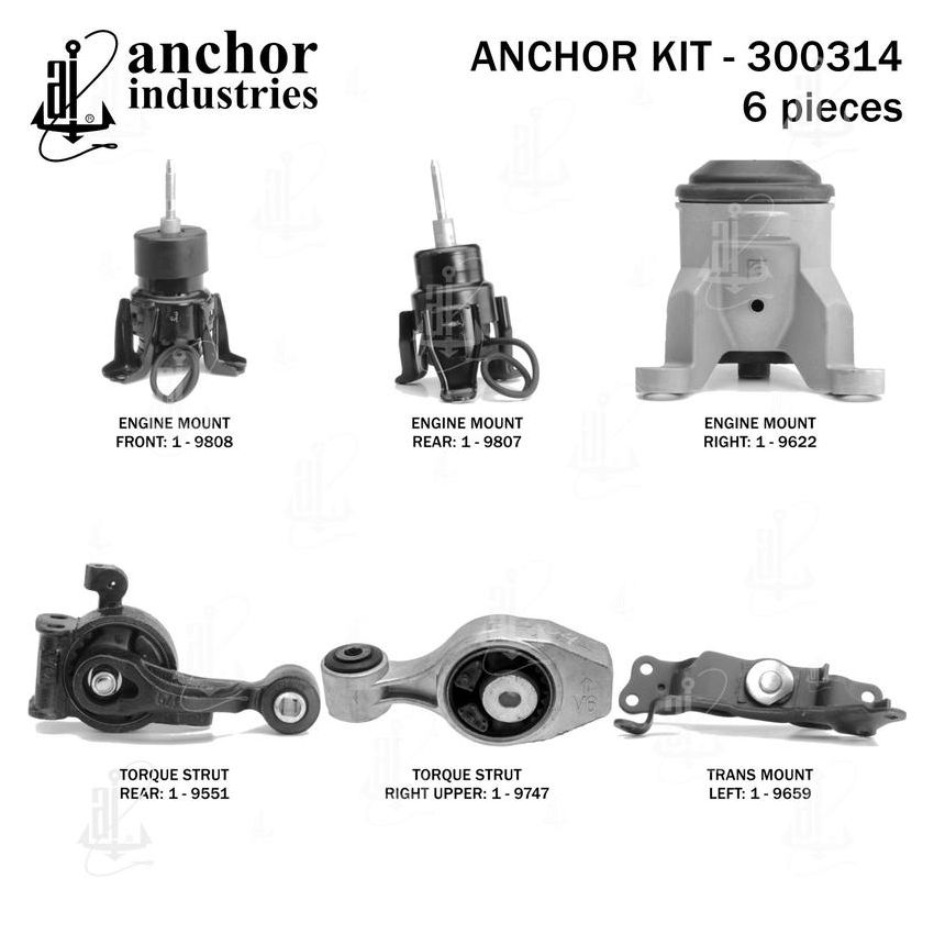 ANCHOR MOUNTS 300314 ENGINE MNT KIT