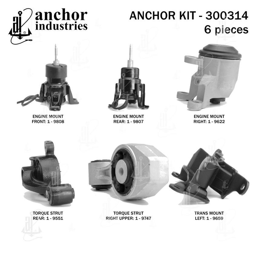 ANCHOR MOUNTS 300314 ENGINE MNT KIT