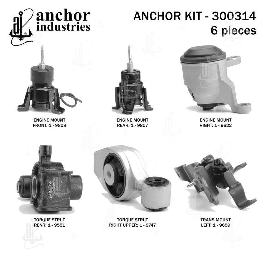 ANCHOR MOUNTS 300314 ENGINE MNT KIT