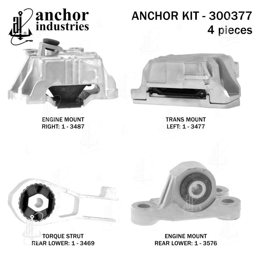 ANCHOR MOUNTS 300377 ENGINE MNT KIT