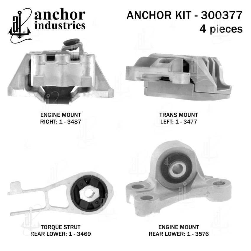 ANCHOR MOUNTS 300377 ENGINE MNT KIT