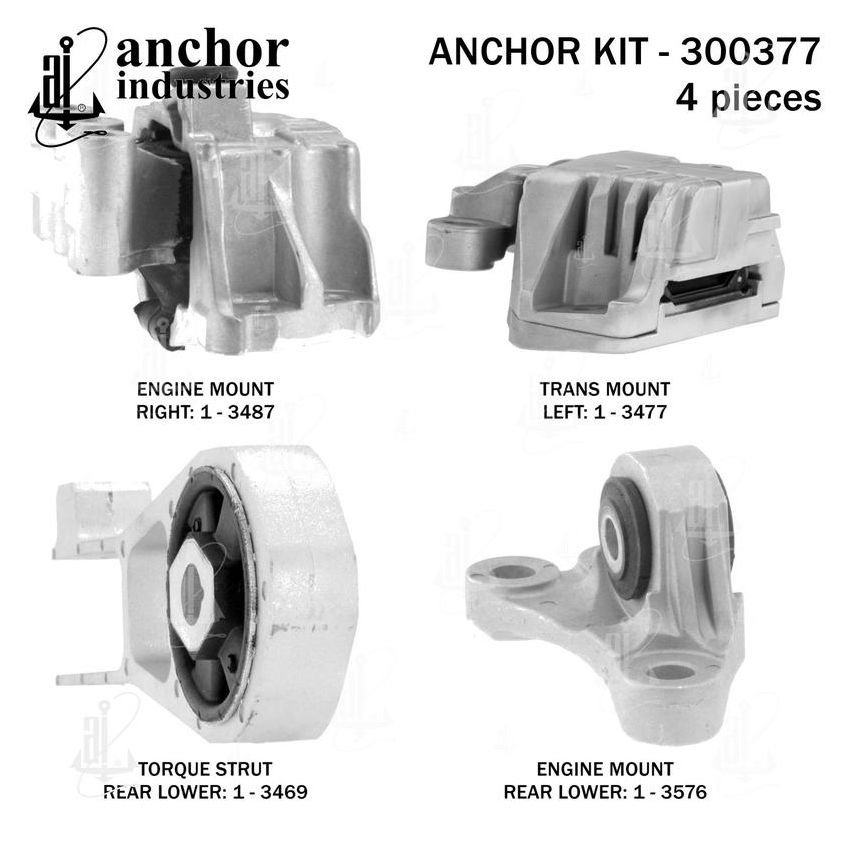 ANCHOR MOUNTS 300377 ENGINE MNT KIT