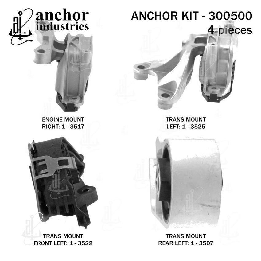 ANCHOR MOUNTS 300500 ENGINE MNT KIT