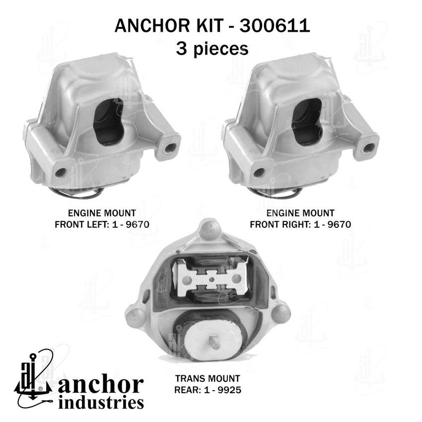 ANCHOR MOUNTS 300611 ENGINE MNT KIT