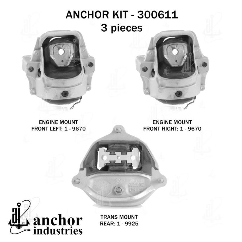 ANCHOR MOUNTS 300611 ENGINE MNT KIT