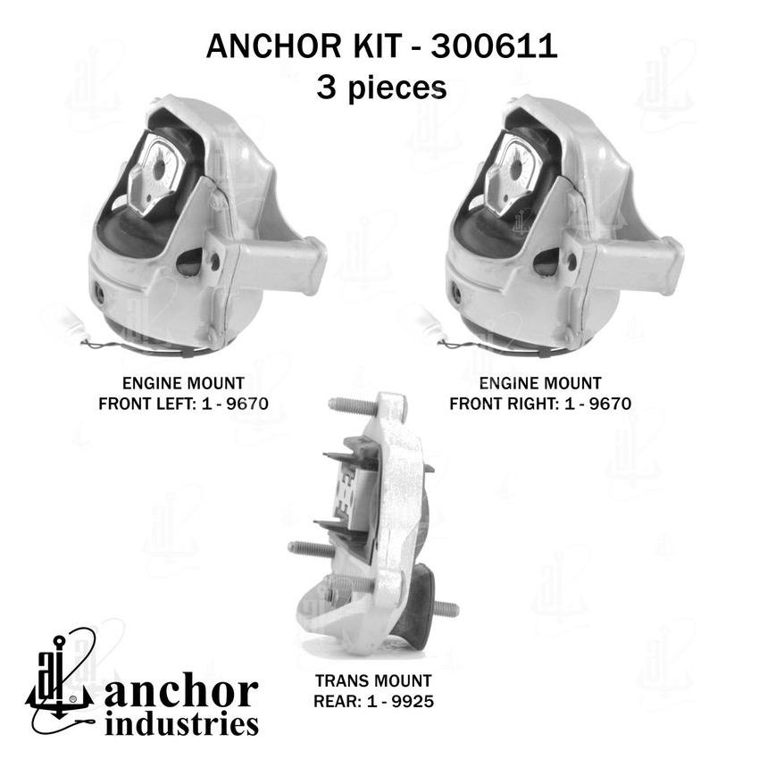 ANCHOR MOUNTS 300611 ENGINE MNT KIT