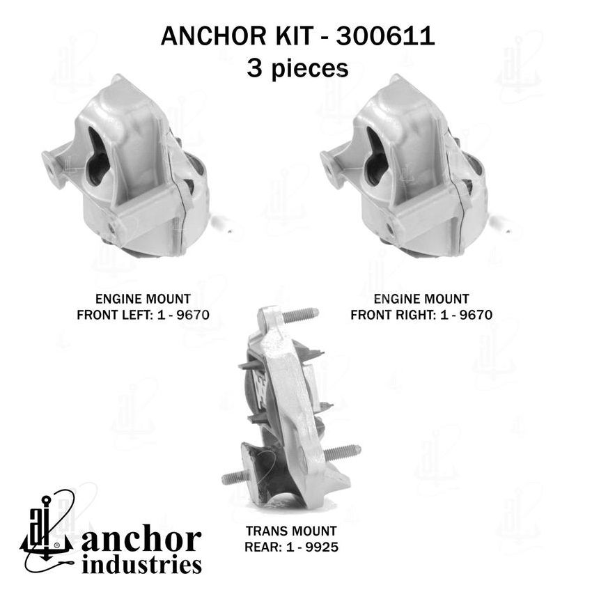 ANCHOR MOUNTS 300611 ENGINE MNT KIT