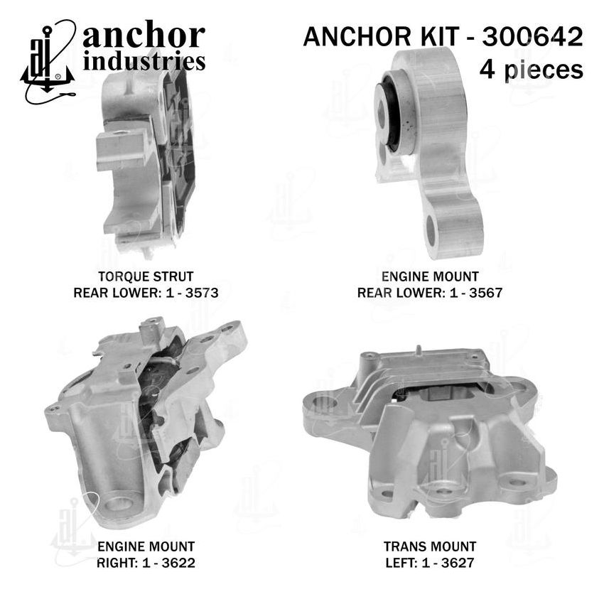 ANCHOR MOUNTS 300642 ENGINE MNT KIT