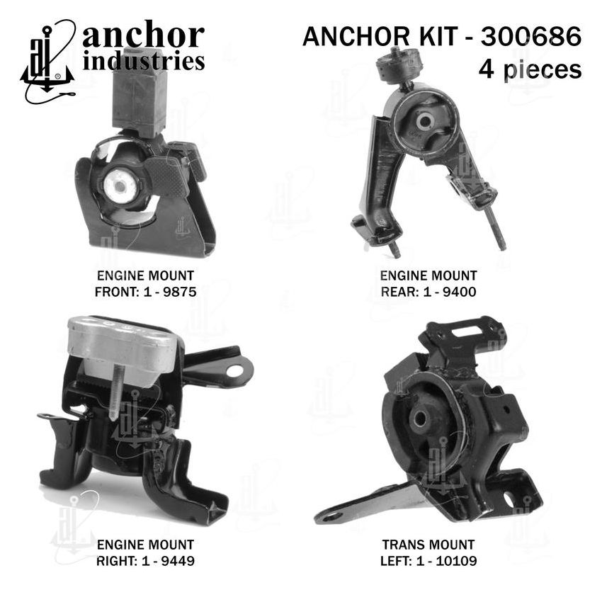 ANCHOR MOUNTS 300686 ENGINE MNT KIT