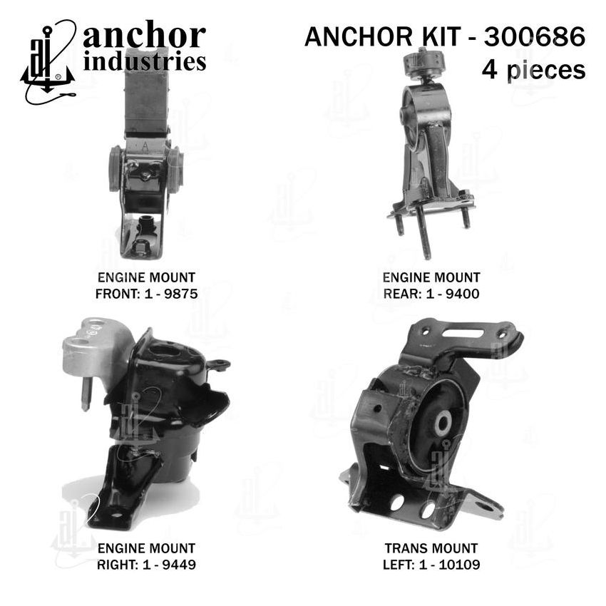 ANCHOR MOUNTS 300686 ENGINE MNT KIT