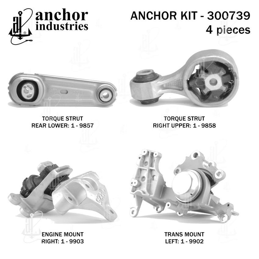 ANCHOR MOUNTS 300739 ENGINE MNT KIT