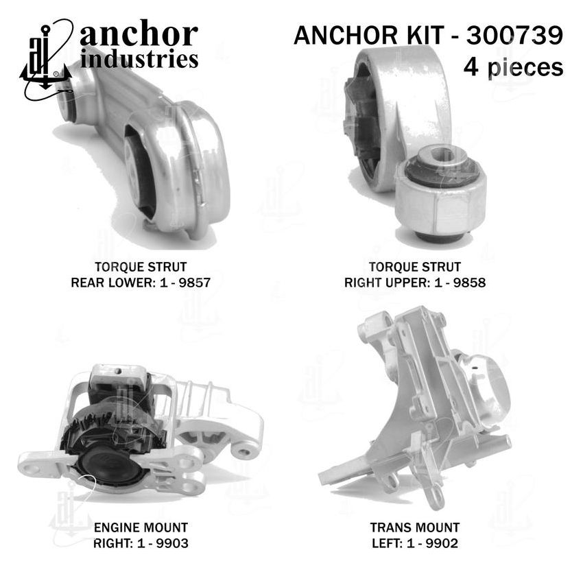 ANCHOR MOUNTS 300739 ENGINE MNT KIT