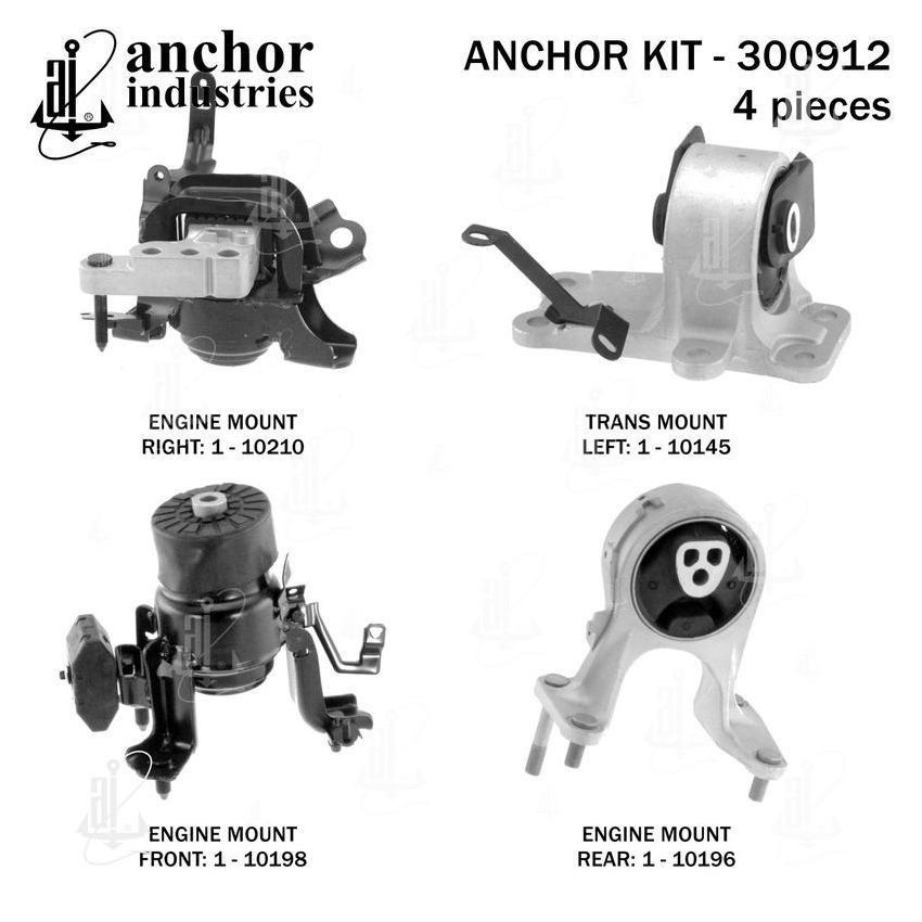 ANCHOR MOUNTS 300912 ENGINE MNT KIT