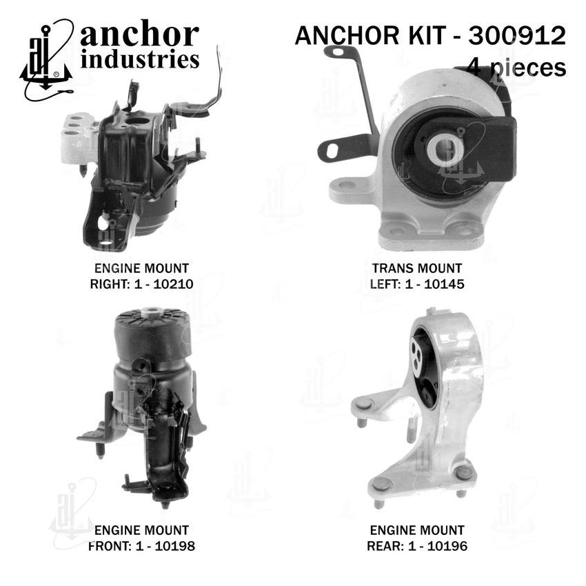 ANCHOR MOUNTS 300912 ENGINE MNT KIT