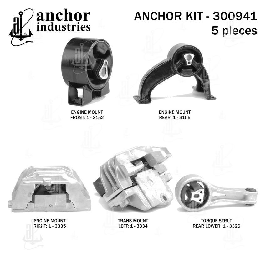 ANCHOR MOUNTS 300941 ENGINE MNT KIT
