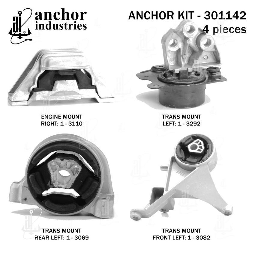 ANCHOR MOUNTS 301142 ENGINE MNT KIT