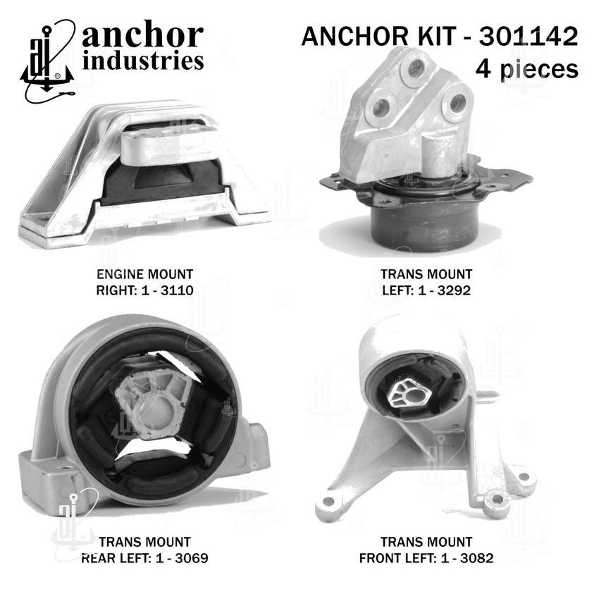 ANCHOR MOUNTS 301142 ENGINE MNT KIT