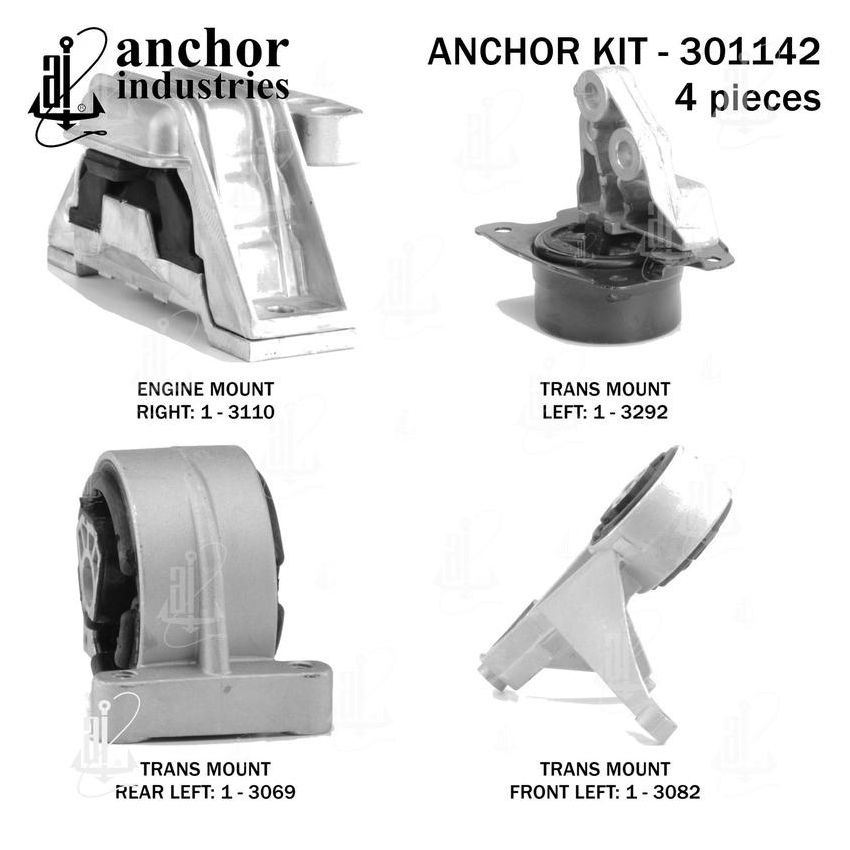 ANCHOR MOUNTS 301142 ENGINE MNT KIT