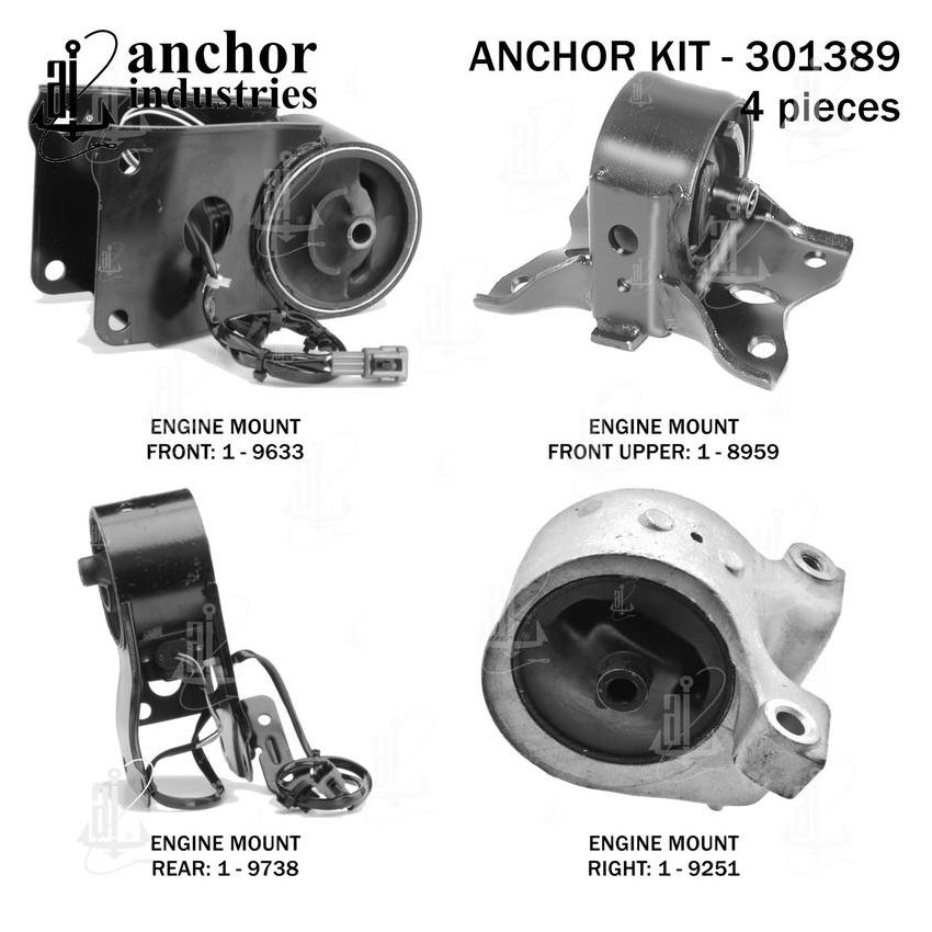 ANCHOR MOUNTS 301389 ENGINE MNT KIT