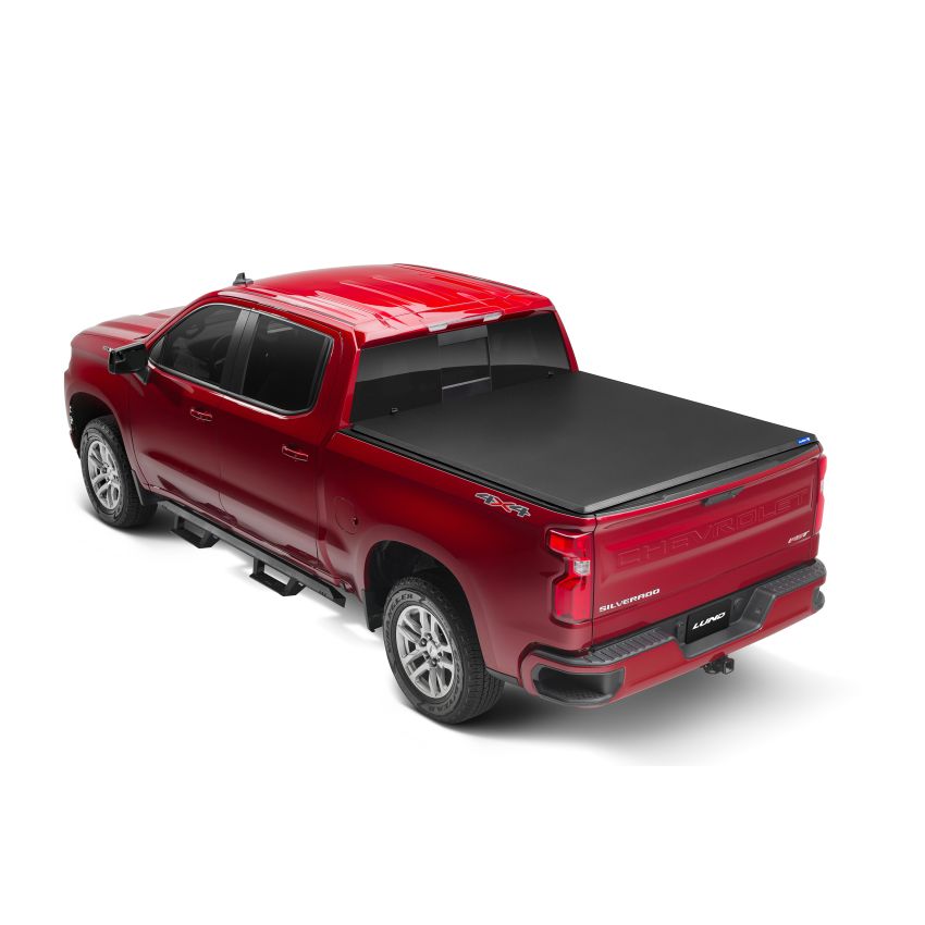 LUND 969156 88-99 Chevy C1500 Fleetside (8ft. Bed) Hard Fold Tonneau Cover - Black