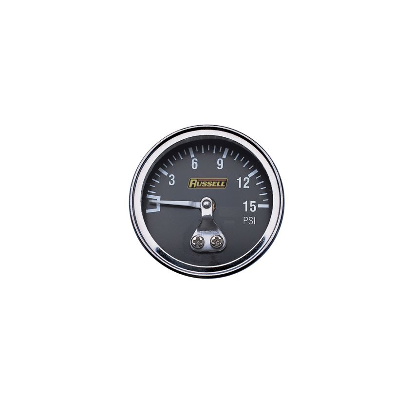 Russell Performance 15 psi fuel pressure gauge (Non liquid-filled)