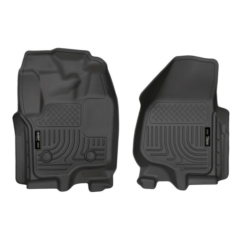 Husky Liners 12-15 Ford Super Duty Crew & Extended Cab WeatherBeater Front Row Black Floor Liners