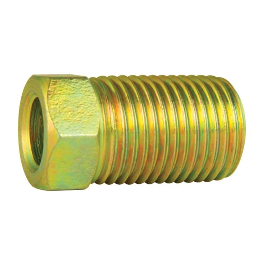 AGS BLF-16C-5 Steel Tube Nut, Long, 1/4 (7/16-24 Inverted), 5/card