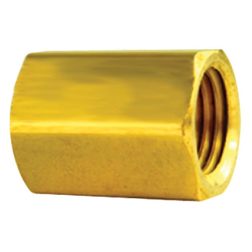 AGS BLU-3 Brass Brake Line Union, 3/16 (3/8-24 Inverted), 10/bag