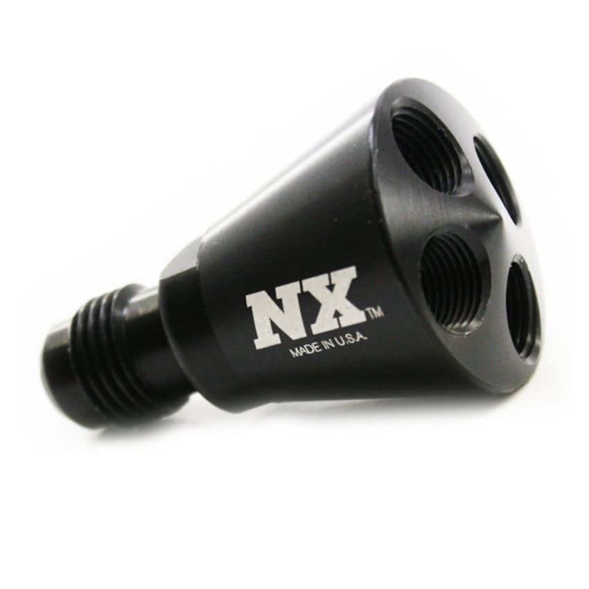 Nitrous Express 4 Port Showerhead Distribution Block w/-6 Male - Black