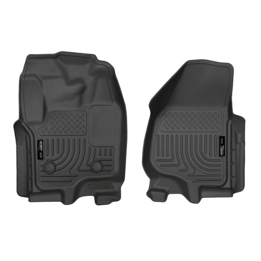 Husky Liners 12-15 Ford Super Duty Crew & Extended Cab WeatherBeater Front Row Black Floor Liners