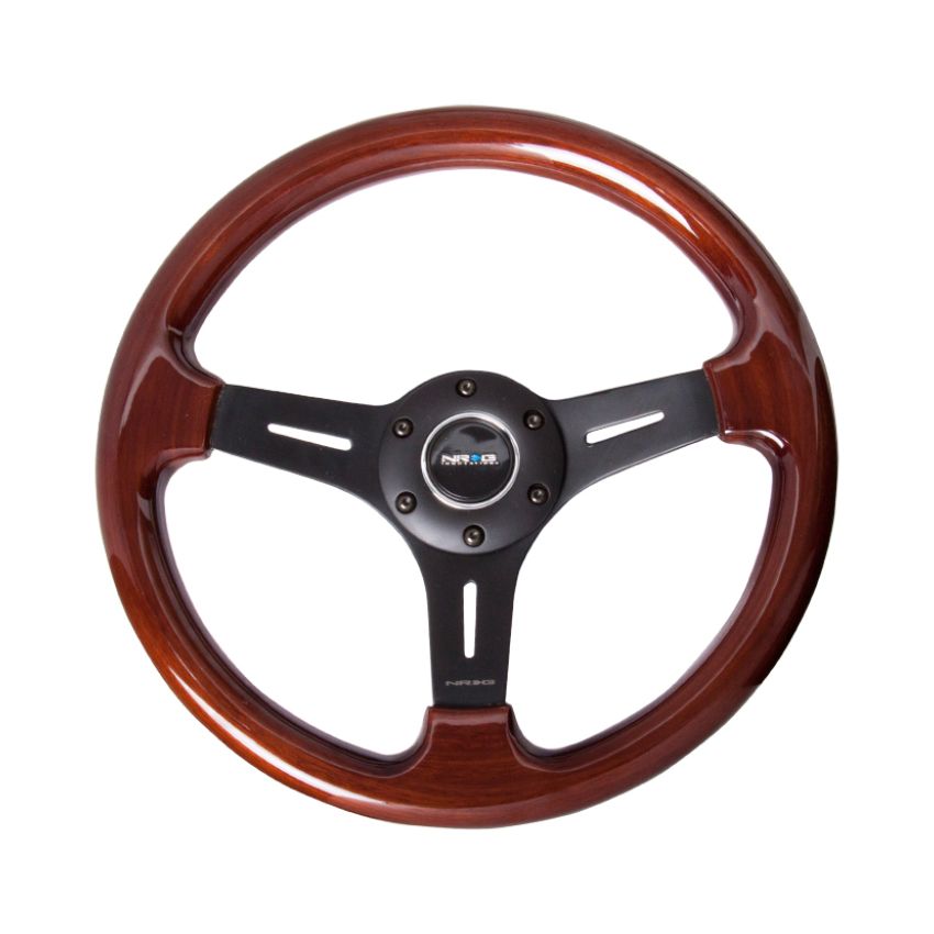 NRG Classic Wood Grain Steering Wheel (330mm) Wood Grain w/Matte Black 3-Spoke Center