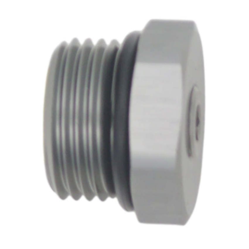 DeatschWerks 10AN ORB Male Plug Fitting with 1/8in NPT Gauge Port - Anodized DW Titanium