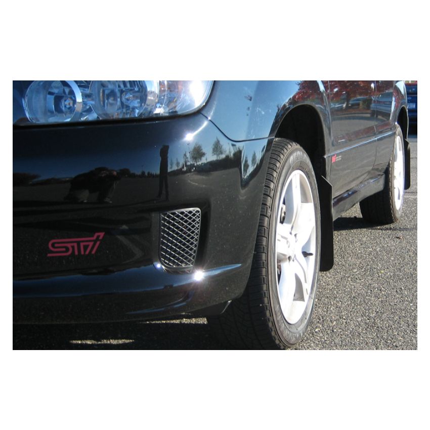 Rally Armor 2003-2008 Subaru Forester Basic Black Mud Flap w/ Black Logo