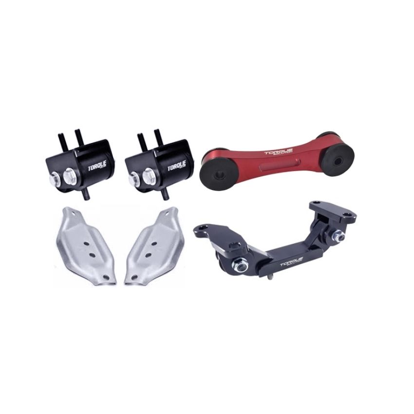 Torque Solution Engine/Trans Red Pitch Mount Kit w/ Mount Plates 02-14 Subaru WRX / 2004+ Subaru STi