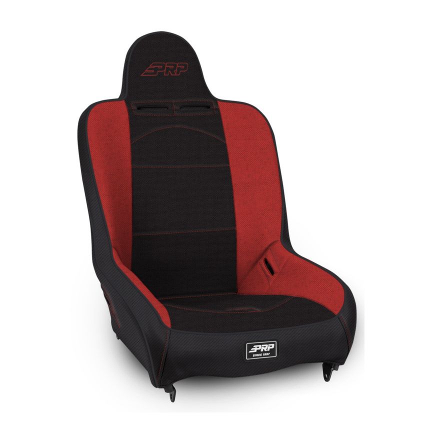 PRP Premier High Back Suspension Seat (Two Neck Slots) - Black/Red