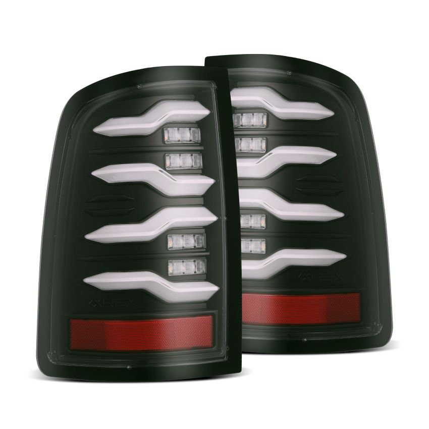 AlphaRex 640004 09-18 Dodge Ram Luxx-Series LED Tail Lights Black w/ Activation Light & Sequential Signal