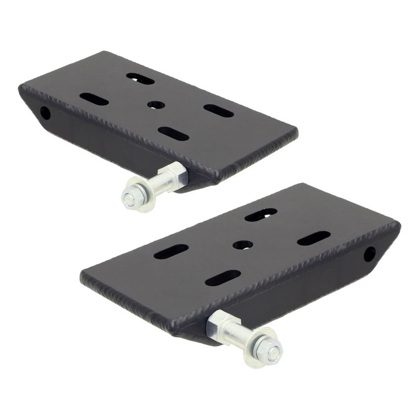 RockJock Jeep CJ Front HD Leaf Spring Plates w/ Sway Bar Mounts Pair For 2in Springs