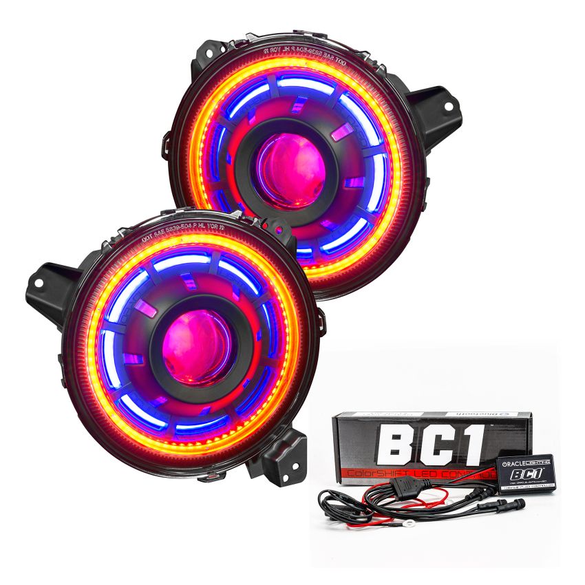 Oracle Lighting 5839-335 Oculus ColorSHIFT Bi-LED Projector Headlights -Jeep Wrangler JL / Gladiator JT