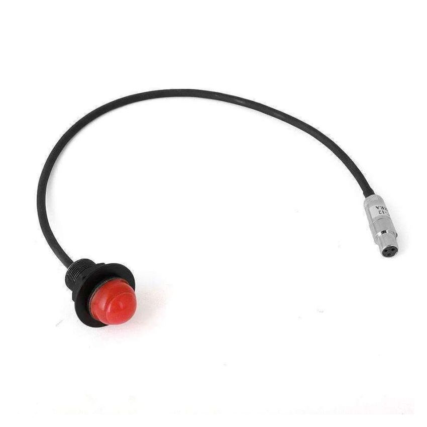 Rugged Radios PTT-HM-SC-12 Hole Mount Push to Talk Cable (PTT) with 12 Straight Cord for Intercoms