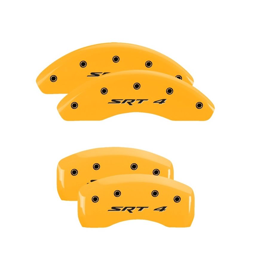 MGP 4 Caliper Covers Engraved Front & Rear Srt4 Yellow Finish Black Char 2005 Dodge Neon