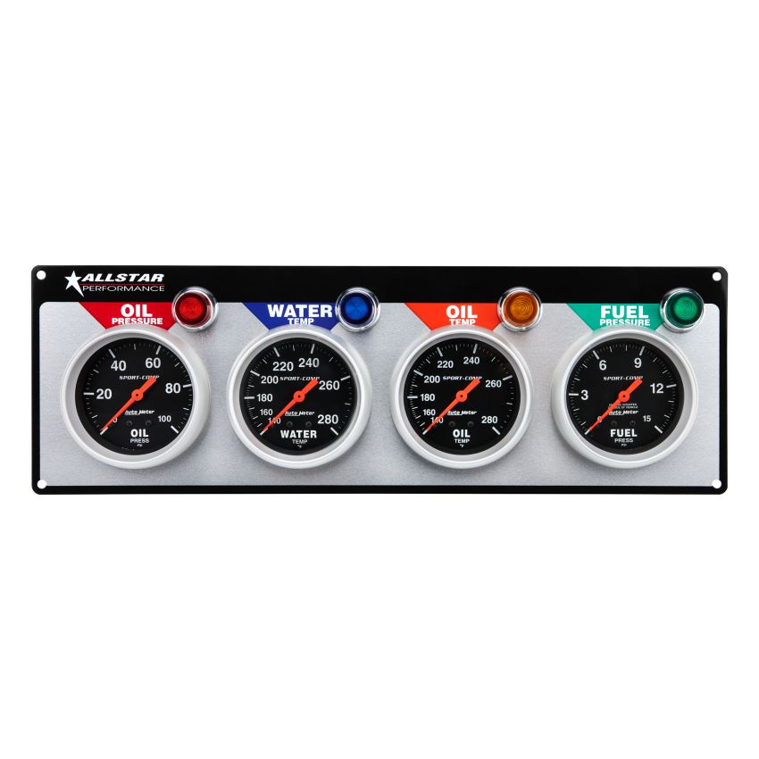 ALLSTAR PERFORMANCE ALL80114 4 Gauge Panel A/M OP/WT/OT/FP Sport-Comp