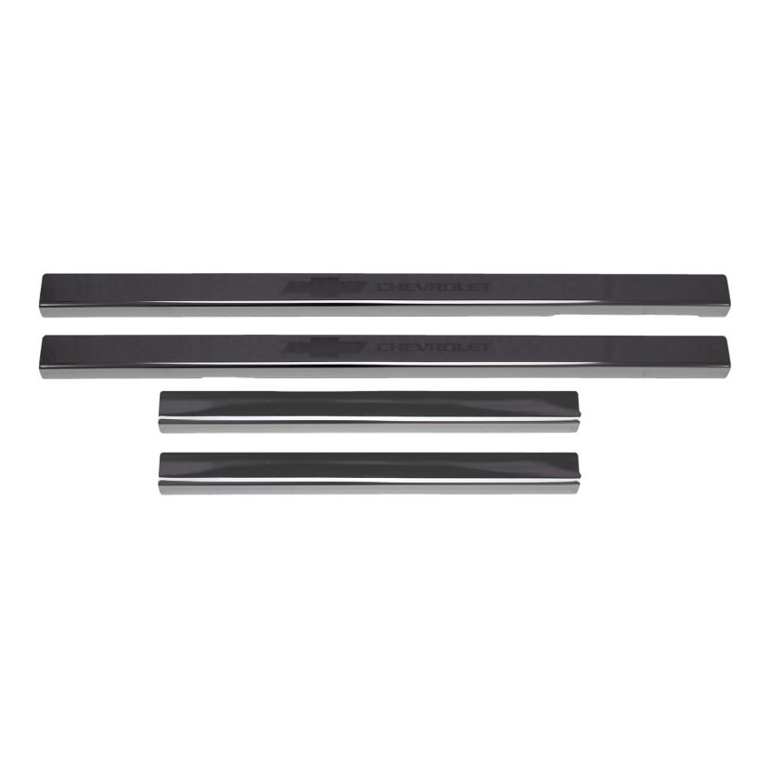 Putco 95183BPGM-1 2019+ Chevrolet Silverado LD- Crew Cab w/ Bow Tie Etching (4pcs) Black Platinum Door Sills