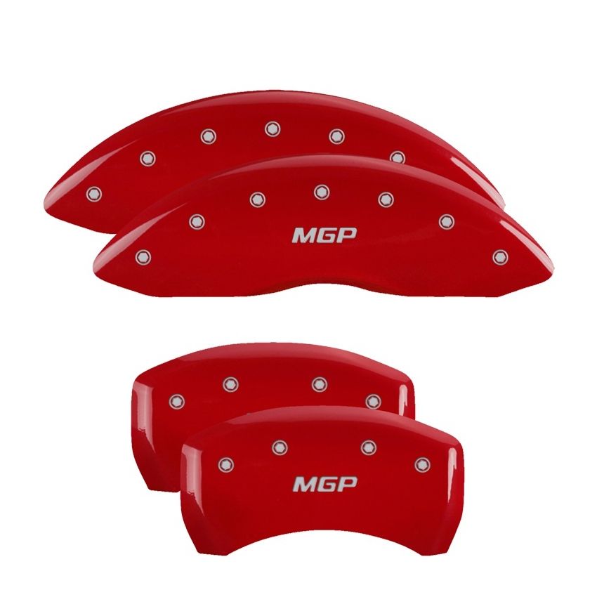 MGP 22226SMGPRD 4 Caliper Covers Engraved Front & Rear  Red finish silver ch
