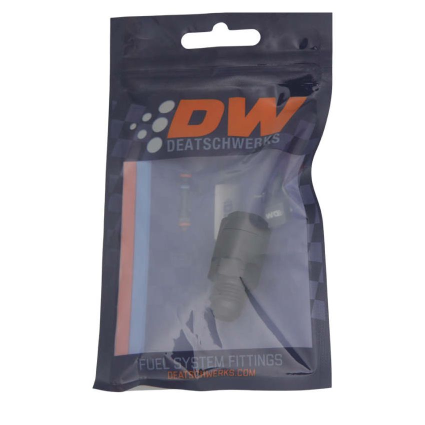 DeatschWerks 6AN Male Flare to 5/16in Female EFI Quick Connect Adapter - Anodized Matte Black