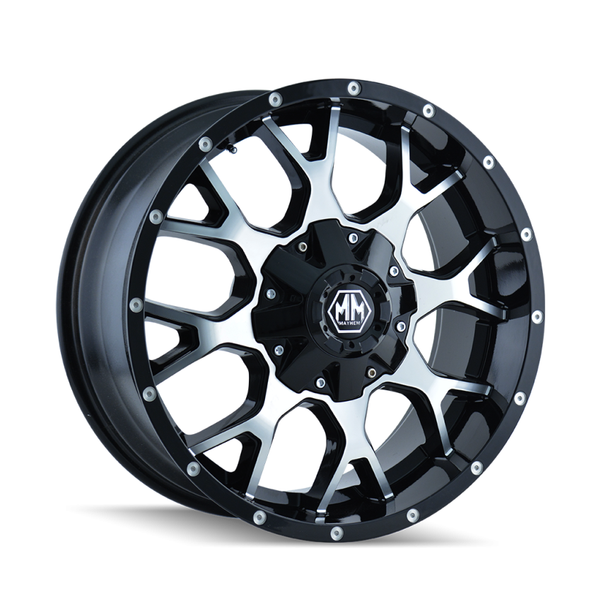 Mayhem 8015 Warrior 18x9 / 5x114.3 BP / 18mm Offset / 87mm Hub Black/Machined Face Wheel