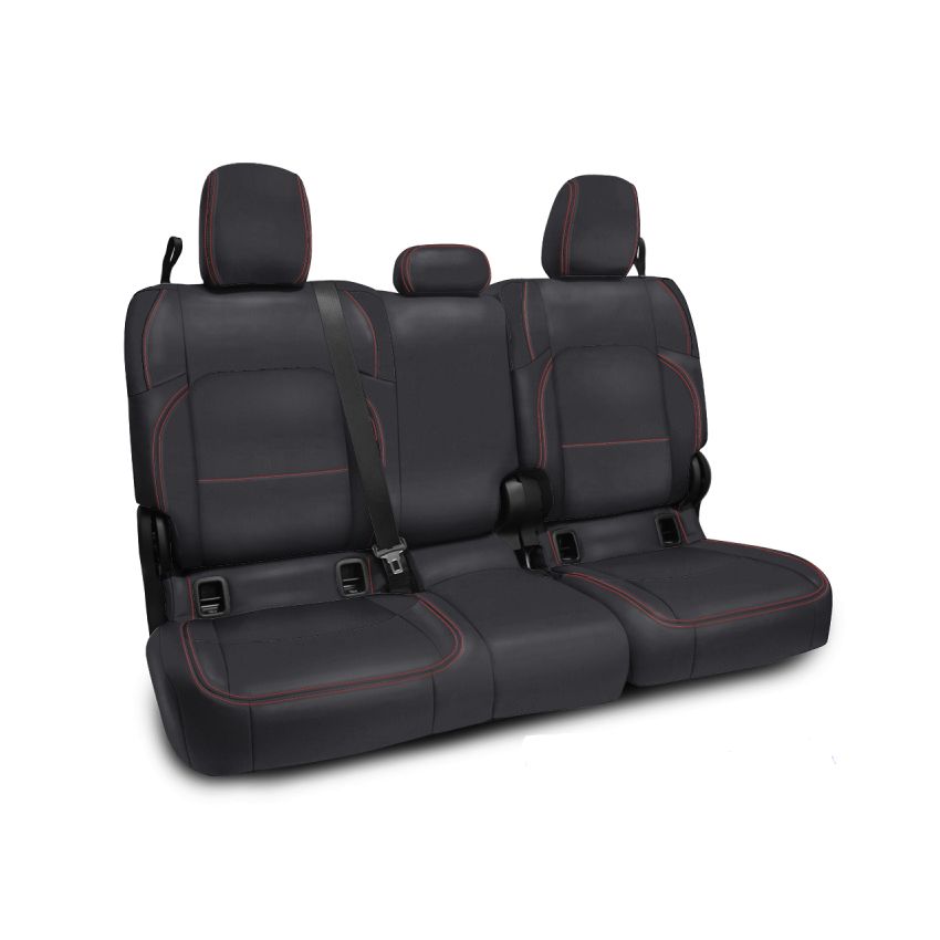 PRP 2020+ Jeep Gladiator JT Rear Bench Cover for with Cloth Interior - Black with Red Stitching